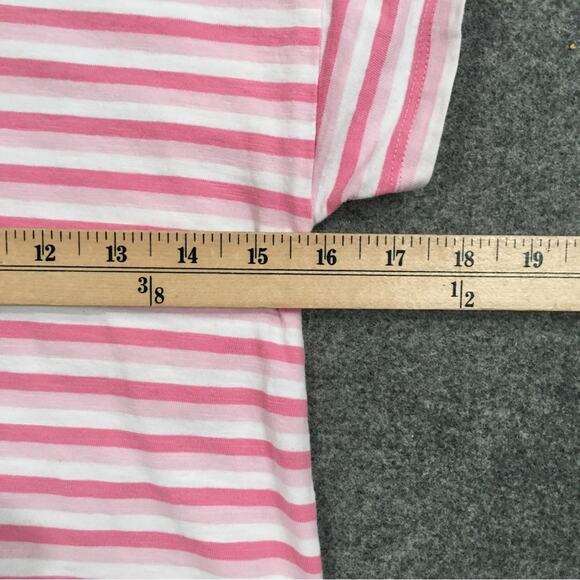 Rockets of Awesome Girl Sz 12 Stripe Pink & White Dress 100% Cotton Drop Waist - Picture 9 of 11